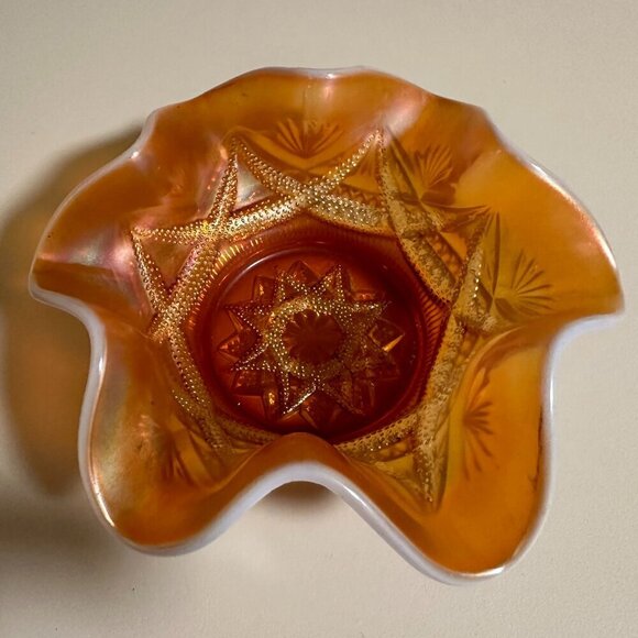 Digan Carnival Glass Bowl Color Peach - Picture 3 of 11